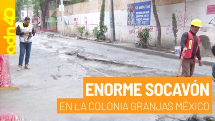 Se forma un enorme socavón en Iztacalco que empeoró con las fuertes lluvias de ayer
