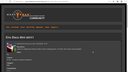 Makehuman 3D Objects Submitted by Elvaerwyn female Mini stirt 01 info