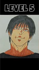 How to draw toji fushiguro in different levels #shorts #anime #drawing