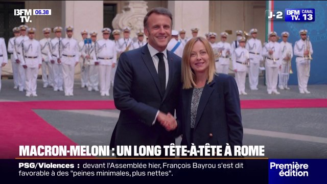 Emmanuel Macron s'est rendu à Rome pour s'entretenir avec la Première ministre italienne Giorgia Meloni