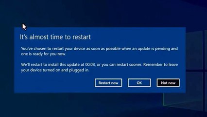 How do I turn off almost time to restart on Windows 10