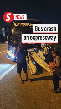 Bus crashes into road divider on Shah Alam Expressway