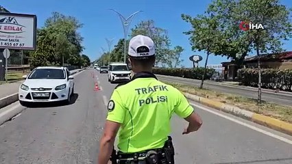 Zonguldak’ta trafikte bayram öncesi dronlu denetim