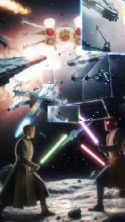 Epic Star Wars Style Space Battle! Laser Sword Duels & Star Destroyers