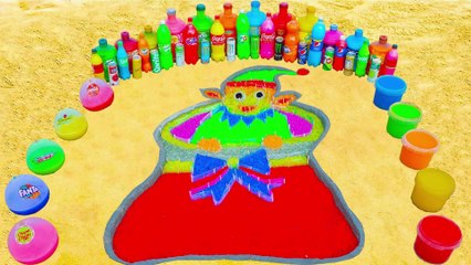 How to make Rainbow Elf in Christmas Bag with Orbeez, Balloons of Fanta, Coca Cola, Mentos & Sodas