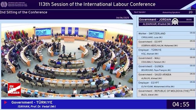 Çalışma Bakanı Vedat Işıkhan, Cenevre’de Uluslararası Çalışma Konferansı’nda konuştu