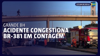 Acidente congestiona BR-381 em Contagem, na Grande BH