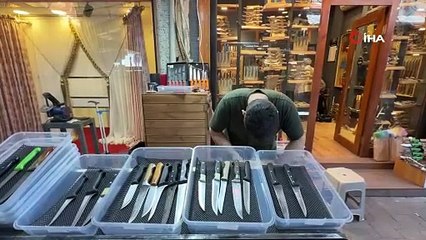 Bıçak bileme ustalarının yoğun mesaisi