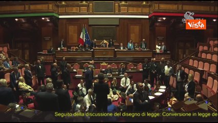 Dl sicurezza, sit-in dell'opposizione in Senato davanti a banchi Governo. Seduta sospesa