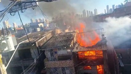 Belém: Incêndio atinge casas no bairro do Guamá