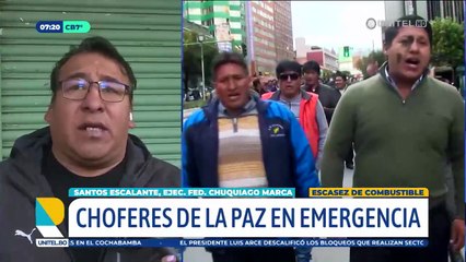 Los choferes del transporte urbano marchan desde la Ceja a La Paz para exigir suministro normal del combustible