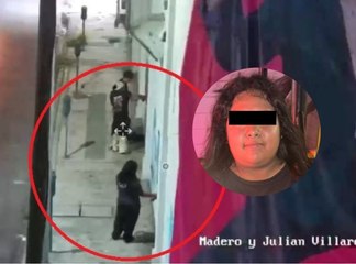 VIDEO | Detienen a mujer por daño a propiedad ajena al hacer graffiti en Monterrey