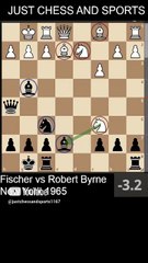 Bobby Fischer wins a piece and beats Robert Byrne (1965)