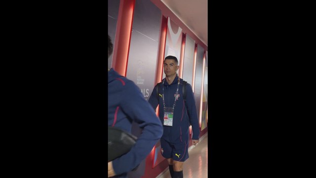El peculiar gesto de Cristiano Ronaldo al entrar al estadio