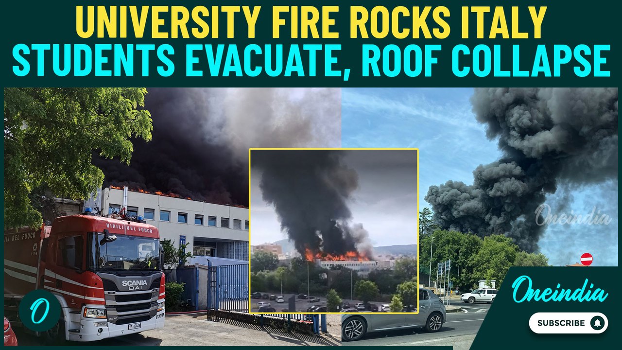 BREAKING: Fire Engulfs Italy’s Tuscia University | Historic Campus in Viterbo Devastated - Video