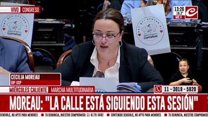 Cecilia Moreau: "La calle está siguiendo está sesión"