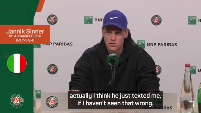 Sinner excited by potential all-Italian final at Roland Garros