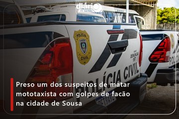 Preso um dos suspeitos de matar mototaxista com golpes de facão na cidade de Sousa