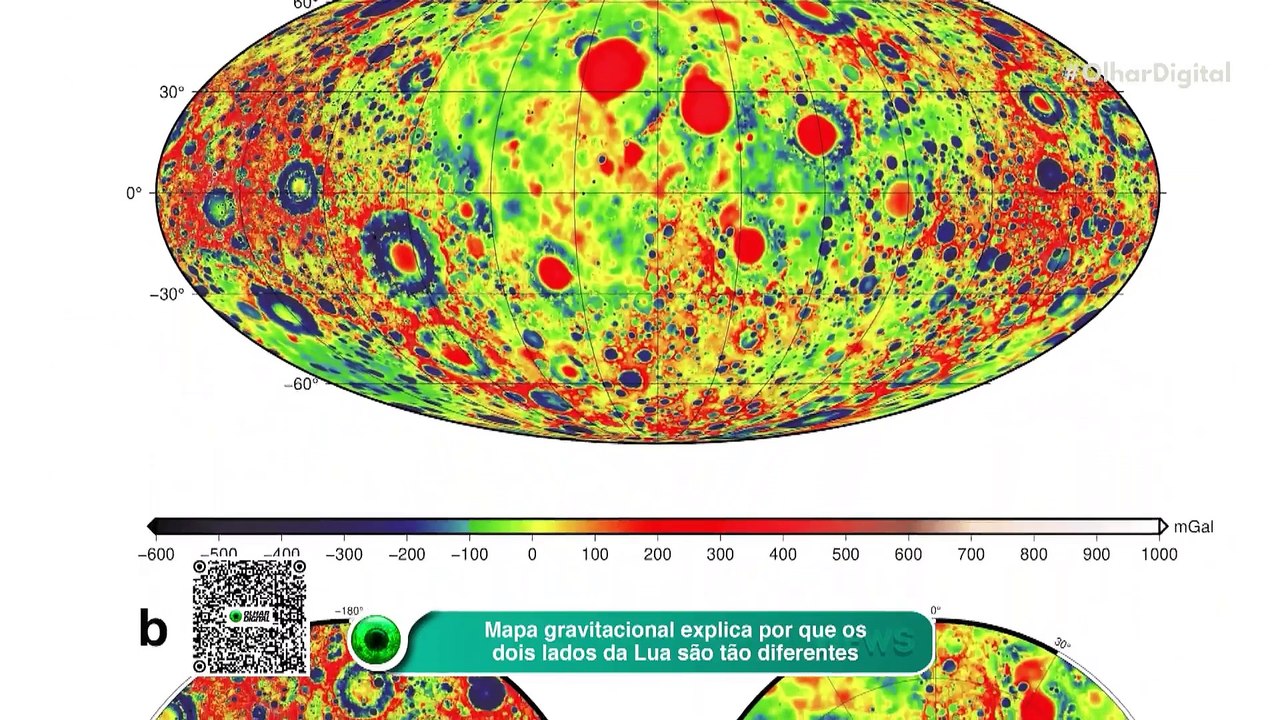 Mapa gravitacional explica por que os dois lados da Lua são tão diferentes