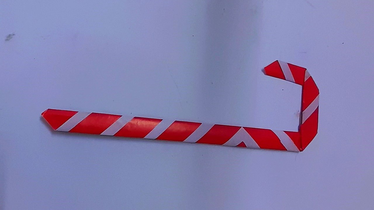 How to Make a Candy Cane Origami | Easy Paper Christmas Craft