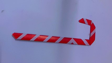 How to Make a Candy Cane Origami | Easy Paper Christmas Craft