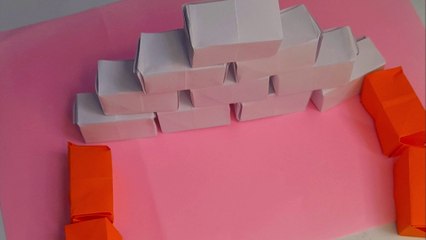 How to Make Origami Bricks | Easy Paper Building Blocks Craft