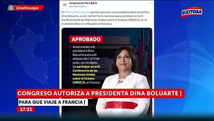Congreso aprueba viaje de Dina Boluarte a Francia