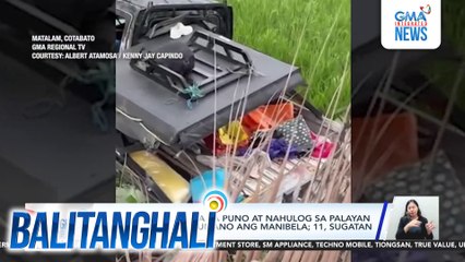 Multicab, bumangga sa puno at nahulog sa palayan matapos mag-lock umano ang manibela; 11, sugatan | Balitanghali