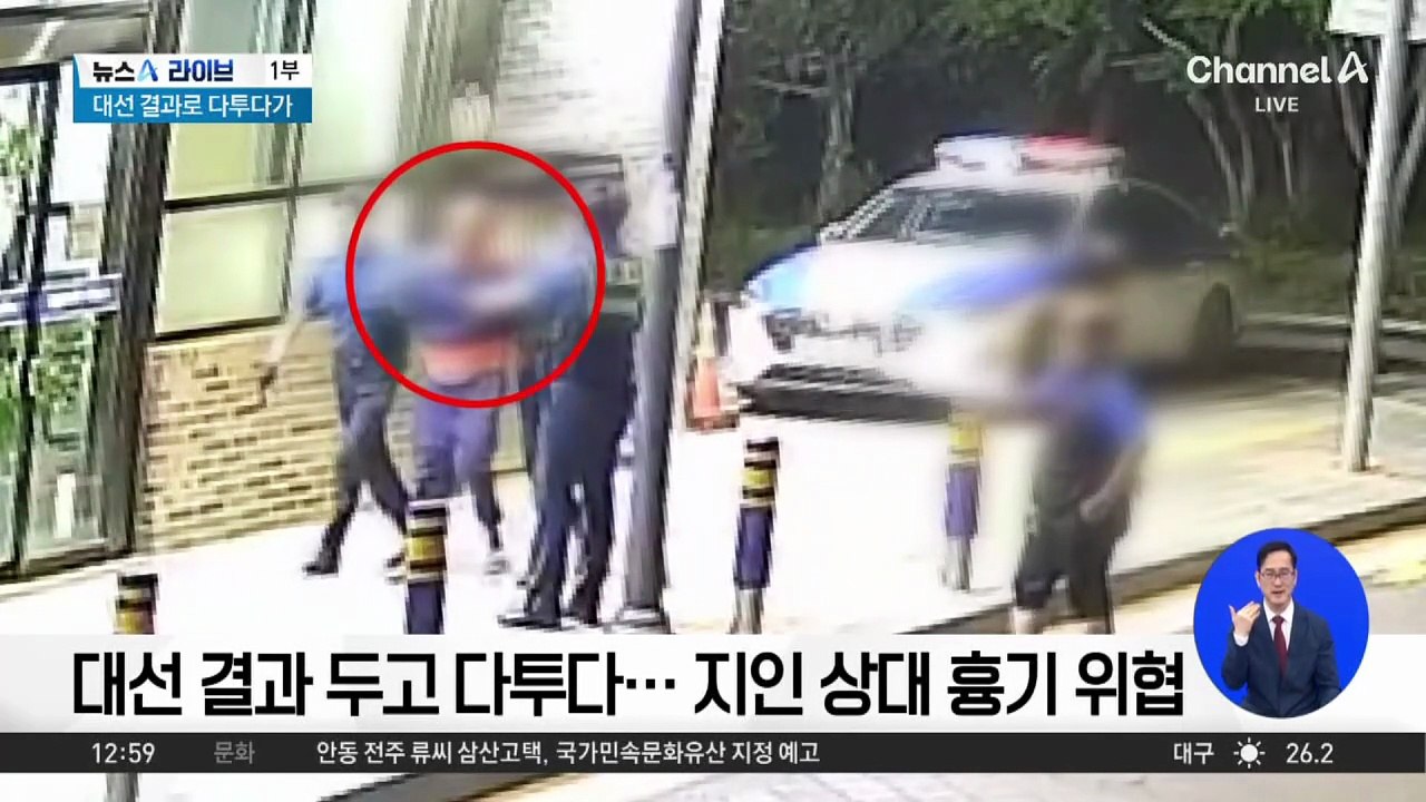 대선 결과 두고 다투다…지인 상대 흉기 위협