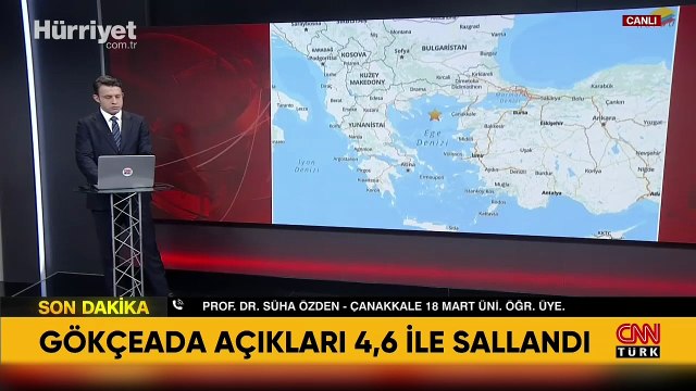 Çanakkale açıklarında 4.6 büyüklüğünde deprem