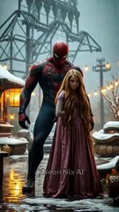 Princess Rapunzel with Spider-Man #disney #ai #disneyprincess