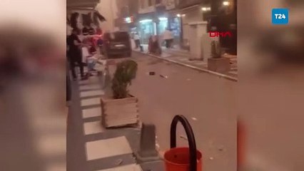 Şiddetli fırtınada çatılar uçtu, gökyüzünü toz bulutu kapladı
