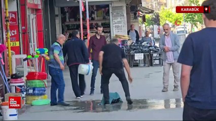 Karabük’te çay demlemek için yakılan piknik tüpü alev aldı