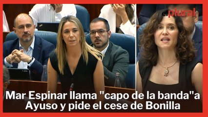 Mar Espinar llama "capo de la banda" a Ayuso y pide el cese de Bonilla: "¿Mafia o democracia?"