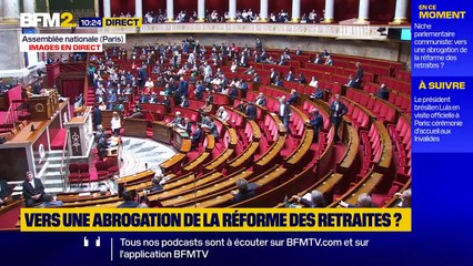 Retraites : L'Assemblée nationale adopte un texte à la portée symbolique demandant l'abrogation de la réforme - VIDEO