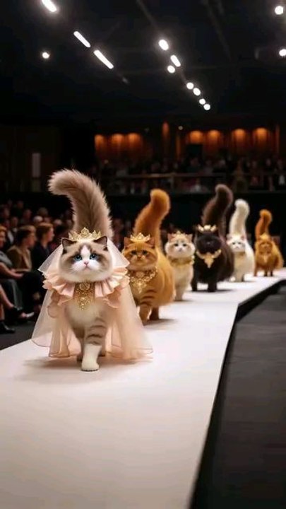 Cute Cat Fashion show 😍 #cat #cutecat #ai #catshort #trendingvideo #trendingshorts #vitual #catlover #viralshorts #ytshorts #funny #crazyfunnyvideos #shortsfeed #shortvideo #funnyanimalvideos