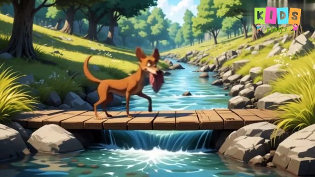 The Greedy Dog 🐶 | Moral Story for Kids #greedy #dog #moralstory #cartoon