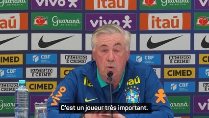 Brésil - Ancelotti : "Comme au Real, on verra le meilleur de Vinicius en sélection"