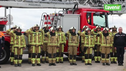 Les pompiers hesbignons observent une minute de silence en hommage à Maxime Coessens