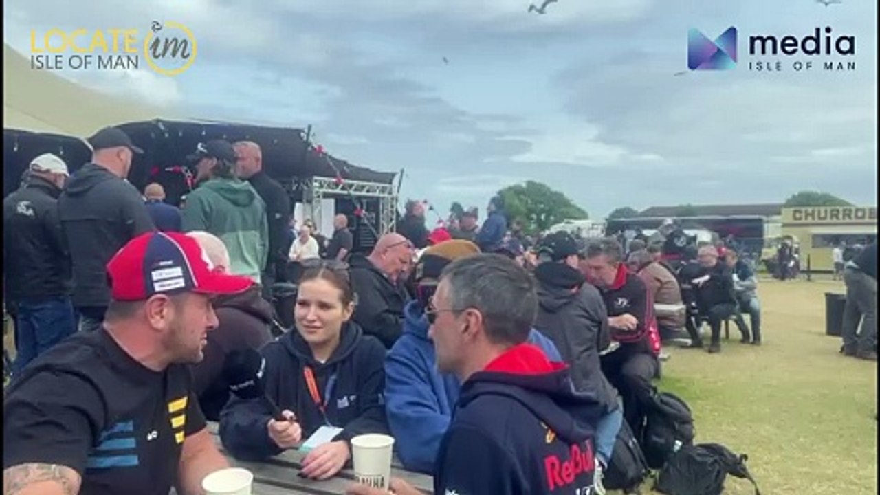 Sadie chats with visiting TT fans about moving to the Isle of Man