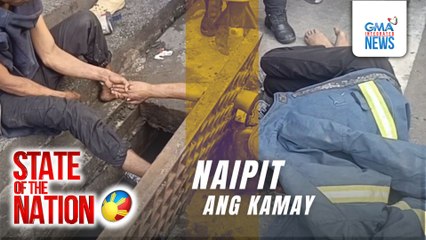 Braso ng binatilyo, 5 oras na naipit sa takip ng kanal | SONA