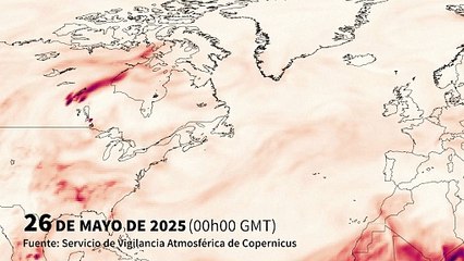 MAPA ANIMADO: el humo de los incendios canadienses llega a Europa
