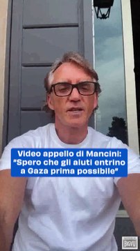 Video appello di Mancini: Spero che gli aiuti entrino a Gaza prima possibile