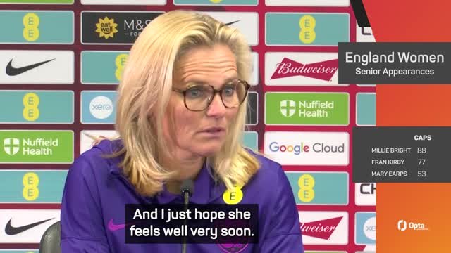 Wiegman offers support to captain Bright and hopes that she feels well very soon