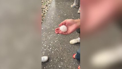 Montebelluna, il video della violenta grandinata: chicchi grossi come palline da tennis