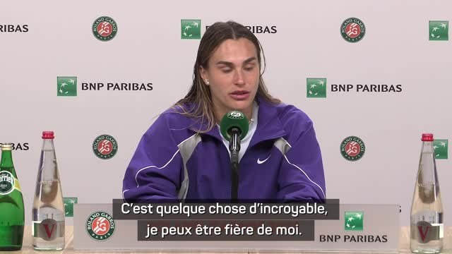 Roland-Garros - Sabalenka : Toute ma vie, on m'a répété que la terre battue n'était pas faite pour moi
