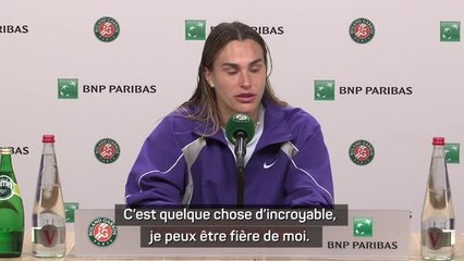 Roland-Garros - Sabalenka : "Toute ma vie, on m'a répété que la terre battue n'était pas faite pour moi"