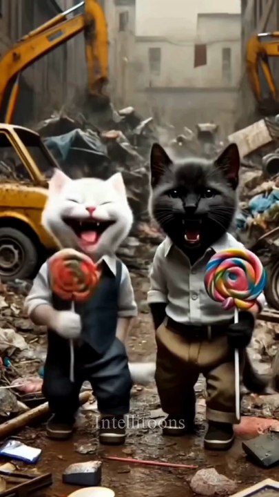 गरीब बिल्लू ने ली कैंडी 🙀 cats catsoftiktok cat cute || Intellitoon || Viral ai || Hindi Ai Story