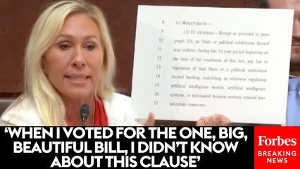Marjorie Taylor Greene Rails Against 10-Year Moratorium On AI Regulation Included In 'Big, Beautiful Bill'