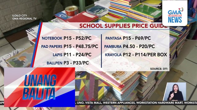 Balik-Eskuwela: Gabay sa Pamimili ng School Supplies, ipinatupad ng DTI VI | Unang Balita